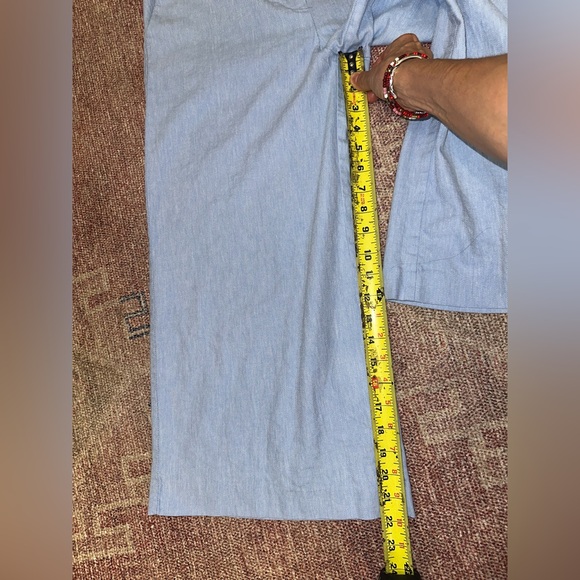Ann Taylor loft linen cotton blend high waist wide leg cropped palazzo pants med - Picture 7 of 11